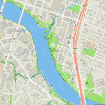 Map of Waller Beach at Town Lake Metropolitan Park