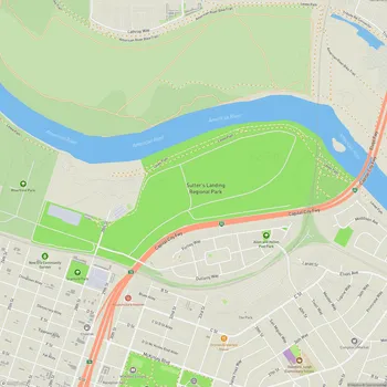 Map of Sutter's Landing Regional Park