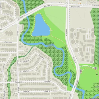 Map of Spring Creek Greenbelt - Fred E. Harris Section