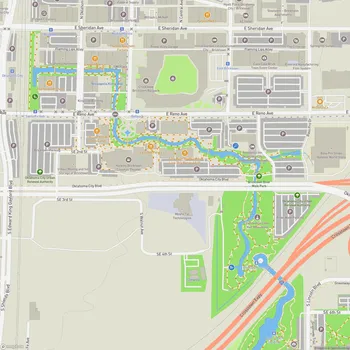 Map of Bricktown River Walk Park