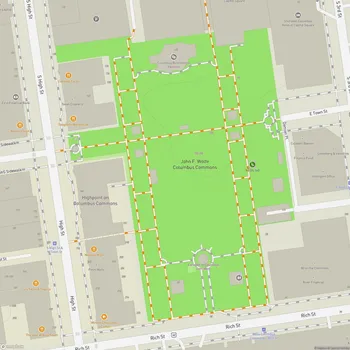 Map of John F. Wolfe Columbus Commons