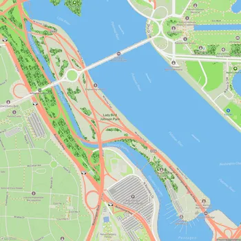 Map of Lady Bird Johnson Park (Columbia Island)