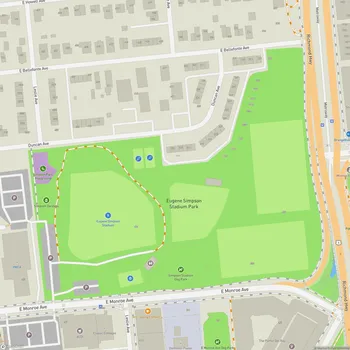 Map of Eugene Simpson Stadium Park