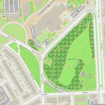 Map of Wyman Park Dell