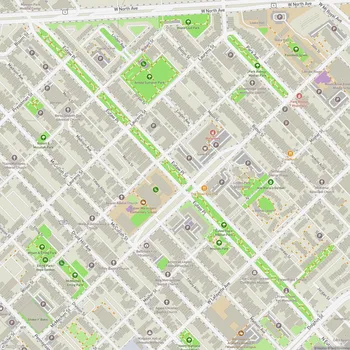 Map of Eutaw Place Median Park