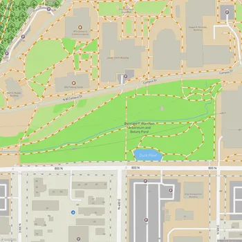 Map of Bertrand F. Harrison Arboretum and Botany Pond